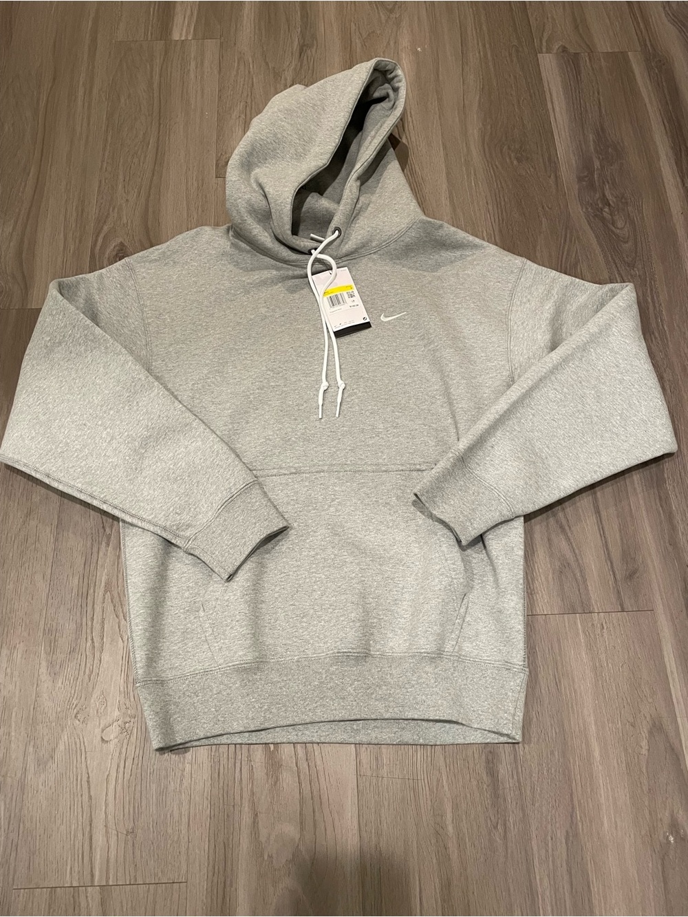 New Nike Solo Swoosh Men's Fleece Pullover Hoodie — Oversized — Gray — Size S